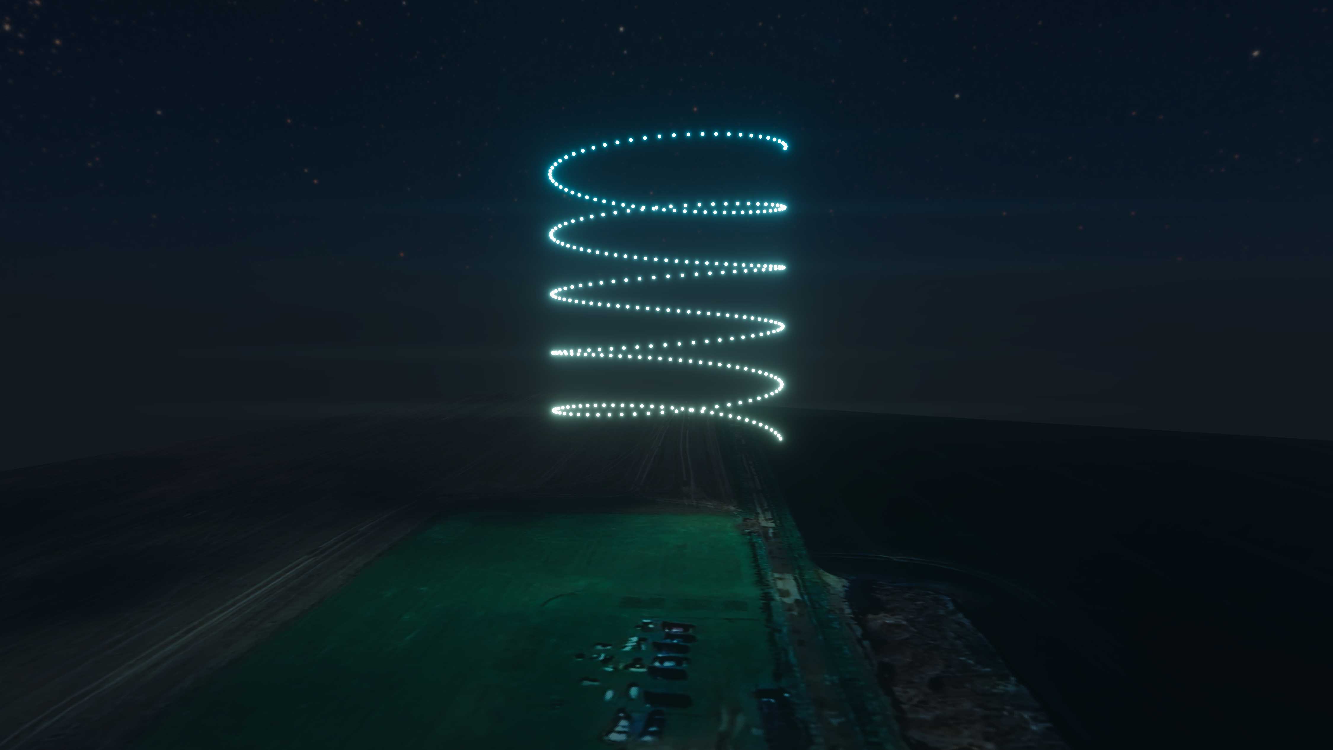 Complex shapes and more are possible with our show drones